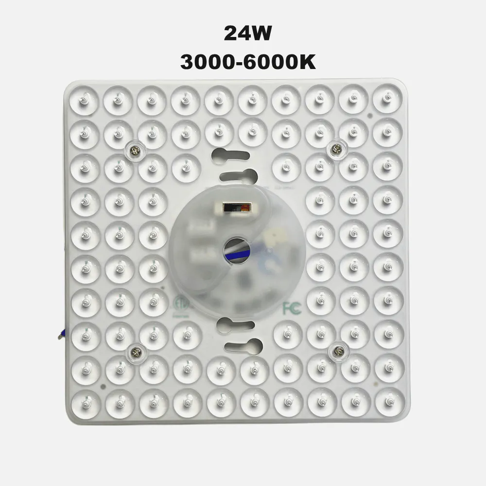 120V 24W 3000-6000K CCT Interchange Dimmable Square Aluminum 2835 SMD LED PCB module for ceiling