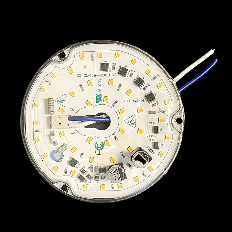 120V 18W 3000-6000K Low Voltage Dimmable Round Aluminum 2835 SMD LED PCB Fan lamp module
