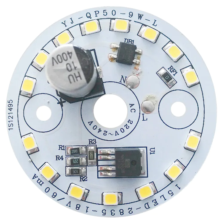 100lm/W 9W Ra 80 CE RoHs certification ac 220V dob driverless non-flickering led module pcb pcba for LED Downlight and Bulblight