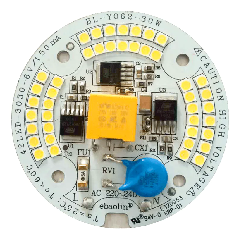 30W 119LM/W Ra80 CE RoHS Certification220V AC Input PCB PCBA LED Module for LED Bulblight