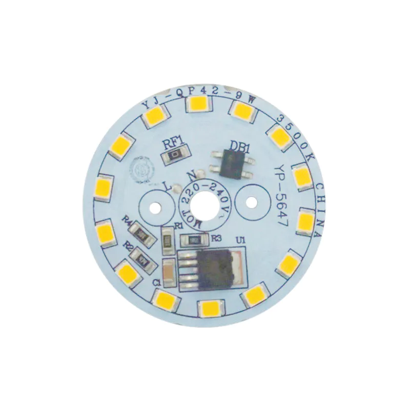 9W 220V AC Input Voltage Round LED Module PCB PCBA for LED Downlight