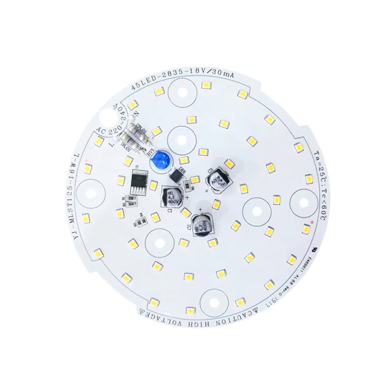 130lm/W 16W 3years warranty CE RoHS Certification 220V ac input voltage round led module pcb pcba for LED Ceiling light