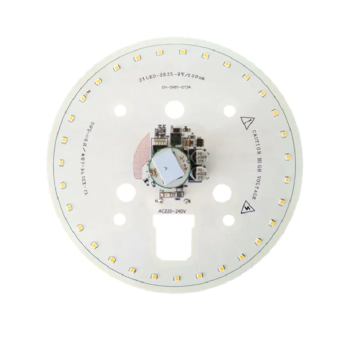 123lm/W 18W 3years warrantyCE RoHS Certification 220V ac input voltage round smd led module pcb pcba for LED Ceiling light