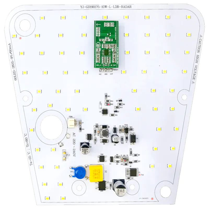Non-flickering 220V AC Radar Sensor & Light Operated 10W 124LM/W White DOB AC LED PCB Module LED Board for LED Courtyard Light