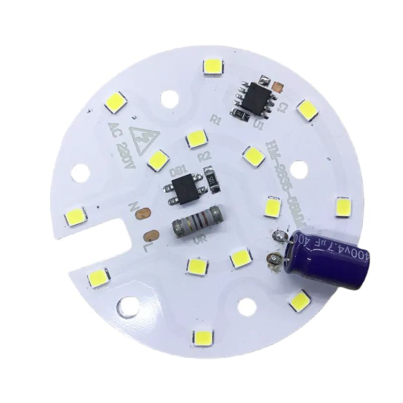 Consumable 7W 58mm Diameter 90LM/W SMD 2835 220v AC DOB LED Module for Bulb Light and Downlight